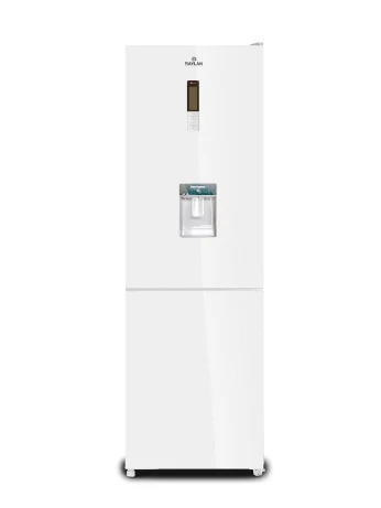 Réfrigérateur RAYLAN 410L Nofrost Combiné BLANC\ROUGE en verre effet miroir