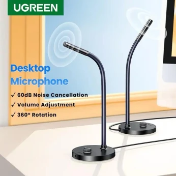 UGREEN Microphone à Pied omnidirectionnel USB avec réduction de bruit, Streaming, Podcasting, Gaming