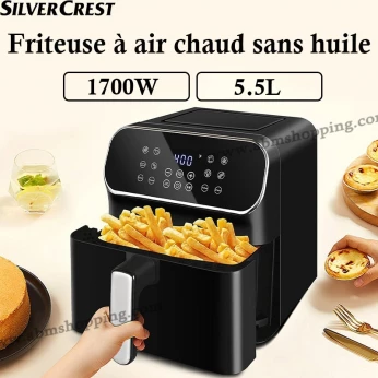 Friteuse à air chaud sans huile 5.5L 1700W | SILVERCREST /القلاية الهوائية AIR FRYER