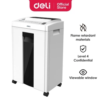 DESTRUCTEUR DE PAPIER DELI T051 COUPE CROISEE-8F- CORBEILLE DE 16 LITRE