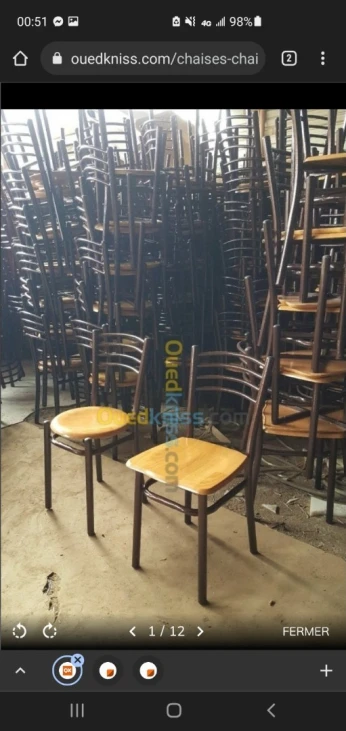 Fabrication chaises et table cafétéir