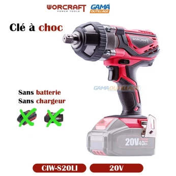 BOULONNEUSE S/FIL 1/2″ 20V 4.0AH 350NM WORCRAFT