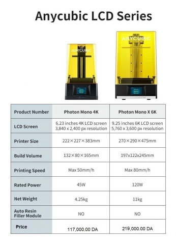 Imprimante 3d résine "Anycubic photon mono se"