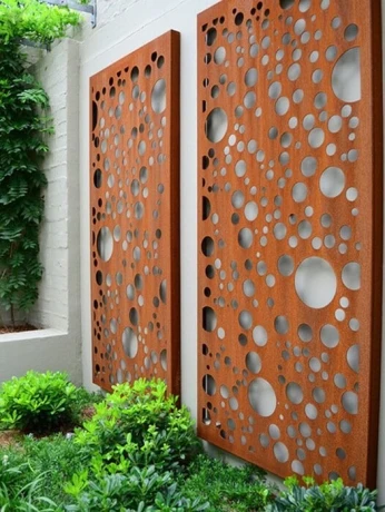 Décoration extérieur Séparation pergola placo plâtre porte panneau aluminium