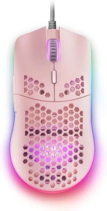 Mars Gaming MMAX Rose, Souris Ultralight 69g, RGB 12400 DPI, Câble Flex, Soft