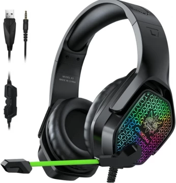 Casque Gaming Onikuma X3 stop bruit avec micro et lumière LED