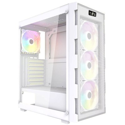 Boitier Gamer NOX QUANTUM full White plus 4 Pieces Fans RGB