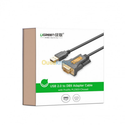 Ugreen USB Vers RS232 Port COM Série PDA 9 DB9 Pin RS-232 Mâle