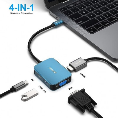 USB C HUB, BENFEI USB Type-C to HDMI VGA Adapter, USB C to USB