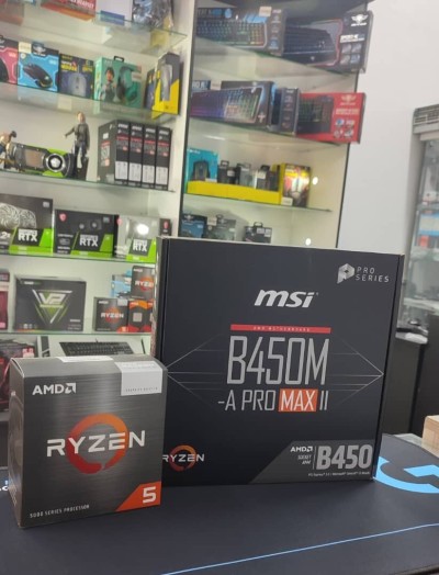 BUNDEL CARTE MERE MSI B450M-A PRO MAX II + RYZEN 5 5600G BOX