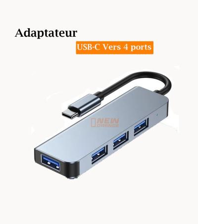 Adaptateur USB-C Vers 4 ports USB3.0  4EN1Pro Techr