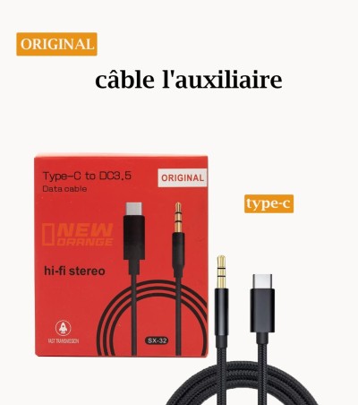 câble l'auxiliaire type-c vers jack 3.5mm
