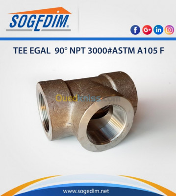 TEE EGAL  90 NPT 3000 ASTM A105 F