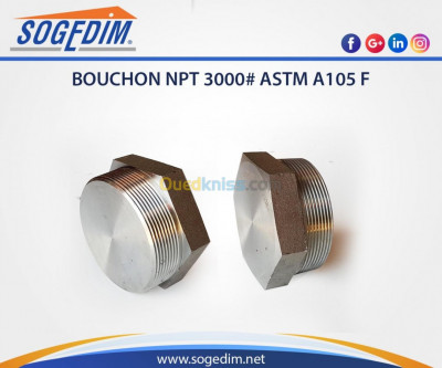 BOUCHON NPT 3000# ASTM A105 F
