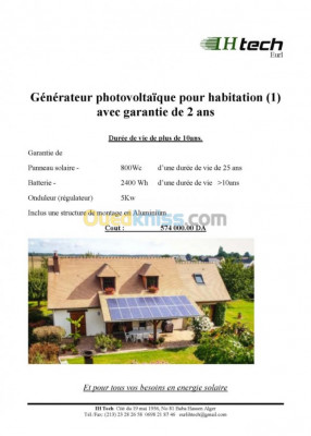 Générateur solaire pour habitation 50 