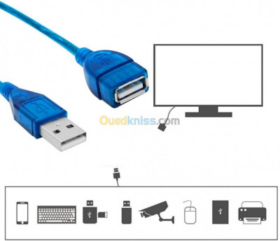 Câble USB Rallonge Anti-Interférence M/F