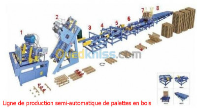 Ligne Production Semi-Automatique De Palettes En Bois  خط إنتاج منصة خشبية نصف أوتوماتيكية