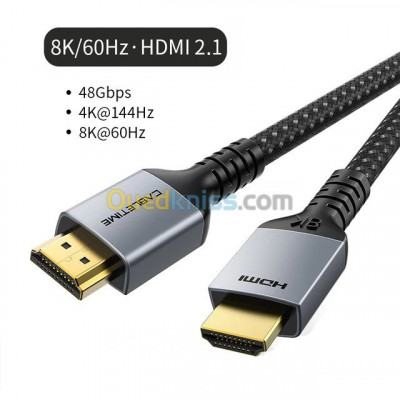 Cable HDMI 2.1 CABLETIME Certifié 4K/144Hz 8K/60Hz 48Gbps Ultra HD 1m 2m