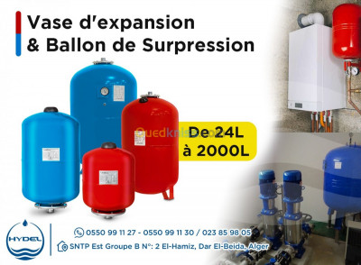 Vase d'expansion & Ballon de surpression (24L - 2000L)
