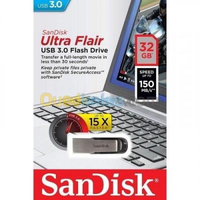 FLASH DISQUE SANDISK ULTRA FLAIR 128 GO 150 MBPS