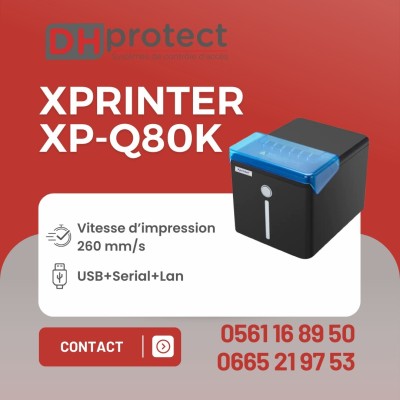 XPRINTER XP-Q80K - IMPRIMANTE TICKET DE CAISSE - WIFI - USB - LAN - PAPIER 80 - NOIR