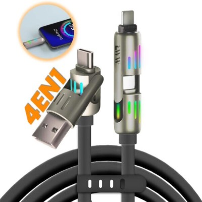 Câble 4 en 1 - USB-C, USB-A, Lightning - charge ultra-rapide 240W