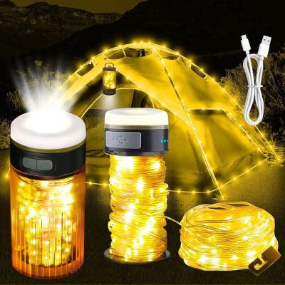 Lampe de Camping avec Guirlande Lumineuse 15m Enroulable, Ambiance Garantie !