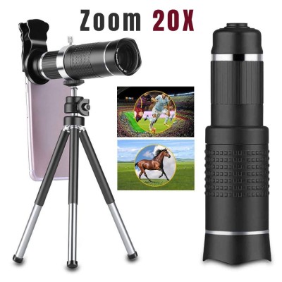 Téléobjectif 20x pour Mobile  Zoom Optique + Trépied