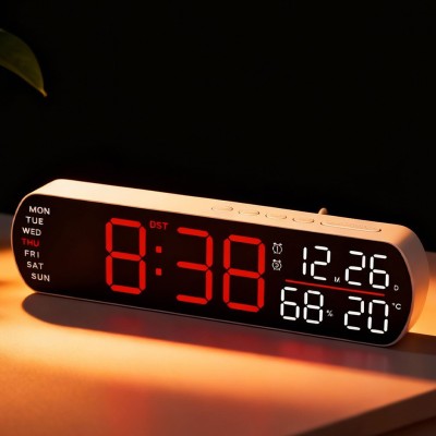 Horloge LED Multifonction avec Affichage Météo et Alarme