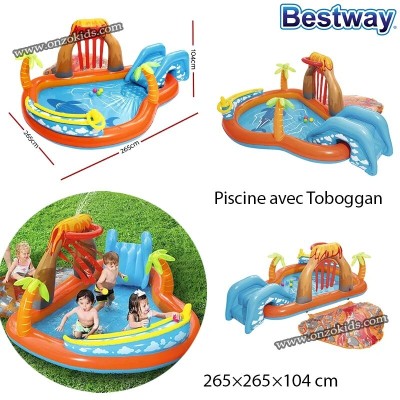 Piscine avec Toboggan 265x265x104 cm Bestway