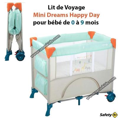 Lit de Voyage Mini Dreams Happy Day pour bébé de 0 à 9 mois   Safety 1st