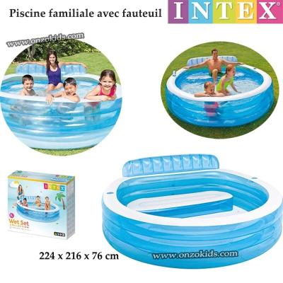 Piscine familiale avec fauteuil Swim Center Family 224 x 216 x 76 cm  INTEX