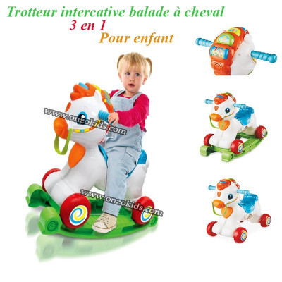 Trotteur interactive balade à cheval 3 en 1 pour enfant | Clementoni