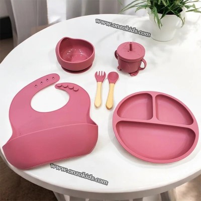 Ensemble de Vaisselle en Silicone 7pcs pour Bébè