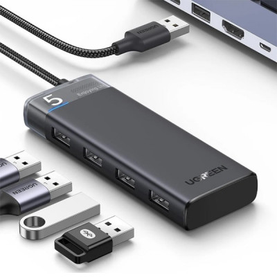 Hub UGREEN USB 3.0 slim 4 ports avec indicateur LED REF : 15548
