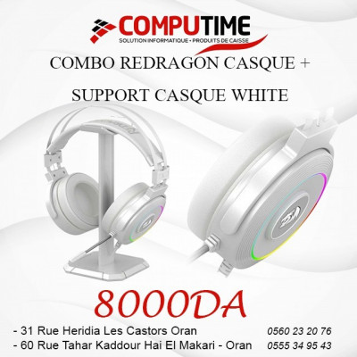 COMBO REDRAGON CASQUE + SUPPORT CASQUE - LAMIA 2 / WHITE