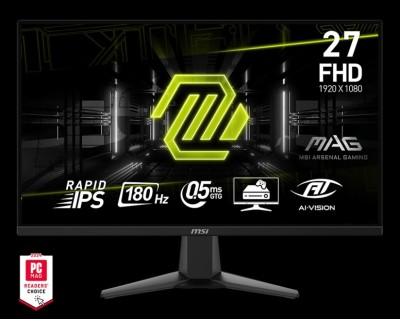 MSI MAG 275F - 27" - Full HD - Rapid IPS - 05MS - 180Hz - Adaptive sync - Color 10 bits (8 bits+FRC)