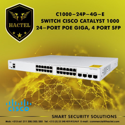 Switch Cisco C1000-24p-4G-E , 24 Ports PoE Giga , 4 Ports SFP 1GB