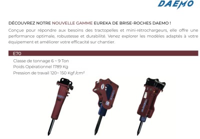 DAEMO Brise Roche E70 pour rétrochargeur JCB 