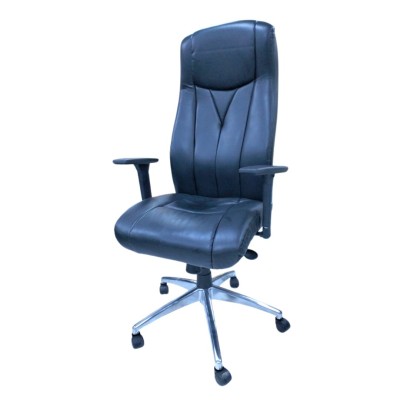 Chaise opérateur de direction en similicuir noir