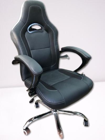 Fauteuil opérateur style gamer en similicuir noir