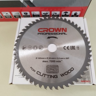 Disque Bois 165mm 50 Dents Crown pour Scie Plongeante Bois