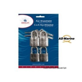 Set 4 cadenas marin avec une clé 20X30 MM