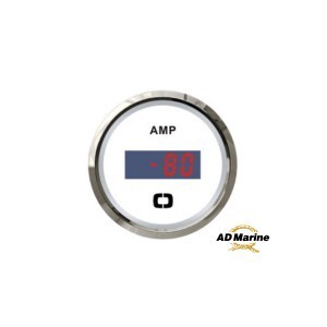 Ampèremètre numérique blanc/polie pour bateau 