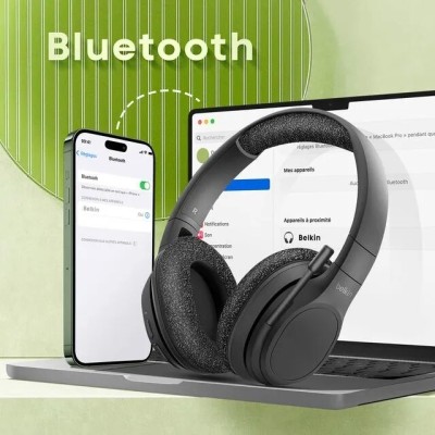 Casque Bluetooth Belkin Audio Sans-Fil SoundForm Adapt Réduction de bruit active Micro intégré -Noir