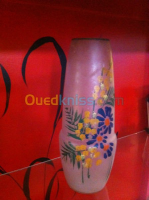 Vase en verre dépoli peint à la main