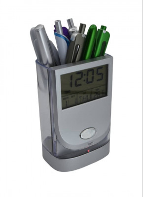 Porte-stylo avec horloge électronique