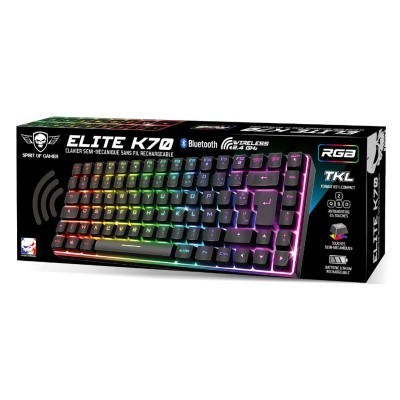 Clavier Gamer Semi Mécanique Bluetooth 5.0/Sans Fil 2.4 Ghz ELITE K70 CLA-EK70RF Spirite Of Gamer