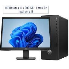 DESKTOP HP Pro 300 G6 - Intel Core I3-10100 10 Gén - RAM 4 Go - 1TB HDD - Ecran HP 21,5" FHD