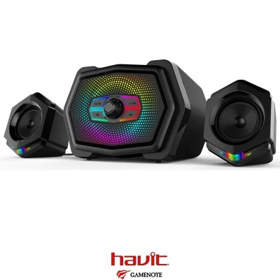 haut-parleur HAVIT SF137BT RGB Wireless Gaming Heavy Bass Subwoofer 2.1 Home Theater System